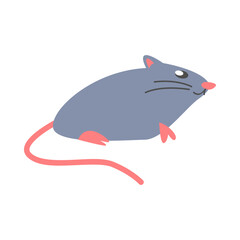 cute rat, mouse side view in flat cartoon style. mice, animal, rodent. vector graphic.