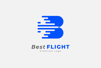 Letter B Flight Logo, letter B with plane combination, usable for aviation business and company logos © Jerry