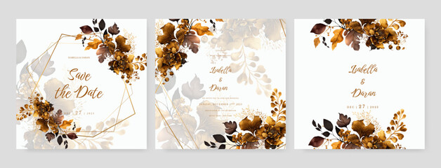 colorful colourful floral flower beautiful and elegant floral wedding invitation card template