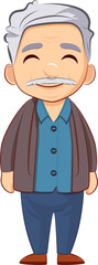 Senior male, elder man character illustration