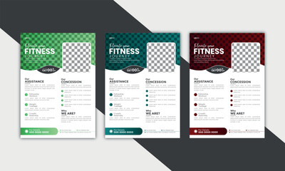 gym flyer template | fitness pamphlet or brochure 