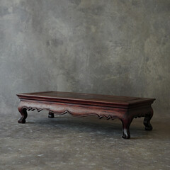 古い花梨材の飾り棚　猫足　中国骨董