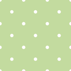Green and White Large Polka Dots Pattern Repeat Background