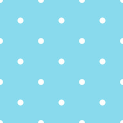 Blue and White Large Polka Dots Pattern Repeat Background