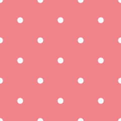 Pink and White Large Polka Dots Pattern Repeat Background