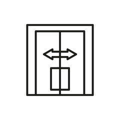 automatic opening door icon, modern entrance door. Vector illustration. stock image.