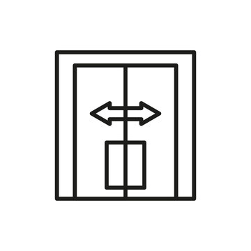 automatic opening door icon, modern entrance door. Vector illustration. stock image.