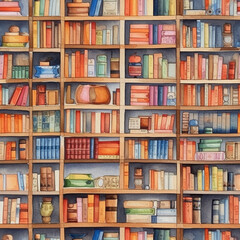 books in a library background 