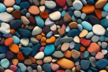 Colorful seamless pattern of pebbles