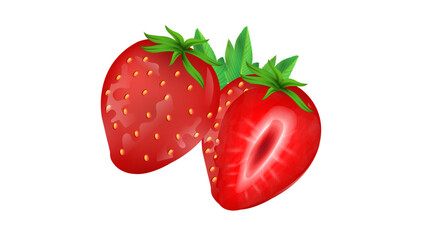 Vector Strawberry template . Isolated and whole design . 