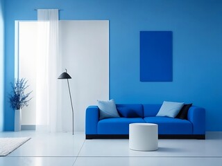 Minimalist Blue Interior - artificial intelligence