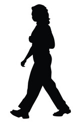 Woman silhouette vector on white background ,people in black and white, illustration for creative content.
