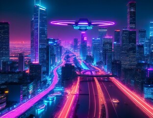 A futuristic cityscape of 2050 comes to life with its awe-inspiring architecture and advanced technology. Generative AI 