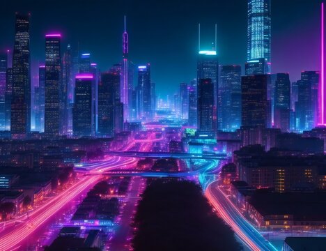 A futuristic cityscape of 2050 comes to life with its awe-inspiring architecture and advanced technology. Generative AI 