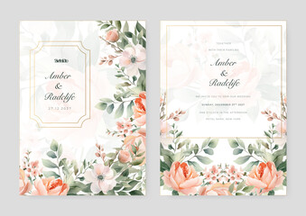 colorful colourful floral flower beautiful and elegant floral wedding invitation card template