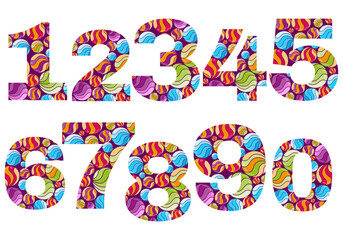 candy numbers, children's candy figures lollipops