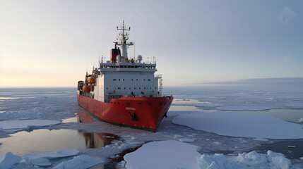 Unveiling the Secrets of the Ice, Research Vessel Explores Antarctica's Frozen Landscape, Generative AI