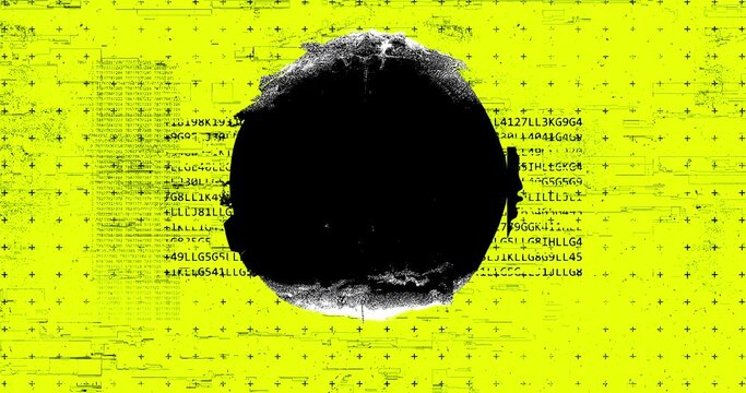 Skull in cyberpunk style on the background of program code and grunge effect. Motion design fun animation. Art collage, magazine style. Suitable for use in vj and misic videos. 