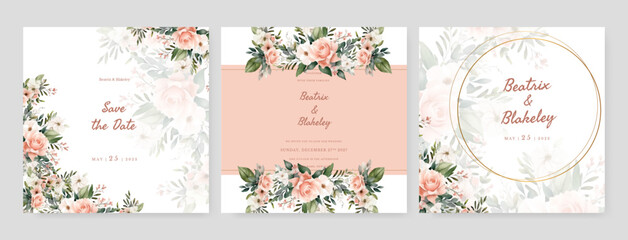 colorful colourful floral flower beautiful hand drawn wedding invitation card watercolor