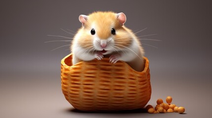 hamster in a basket