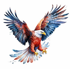 Obraz premium Patriotic American Eagle Illustration Vibrant Flag Mascot Design