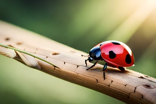 ladybug on a leaf Generated AI