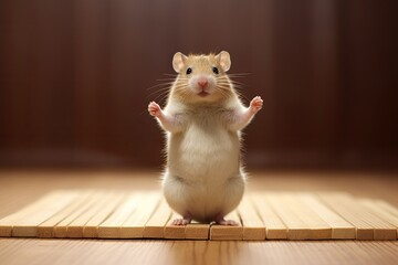 hamster doing yoga, fantasy illustration, generated with ai