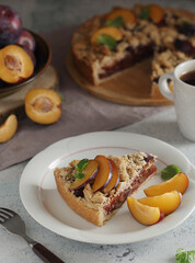 A piece of a plum cake