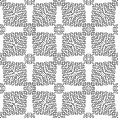 Vector pattern with symmetrical elements . Modern stylish abstract texture. Repeating geometric tiles from striped elements. Black and white pattern.