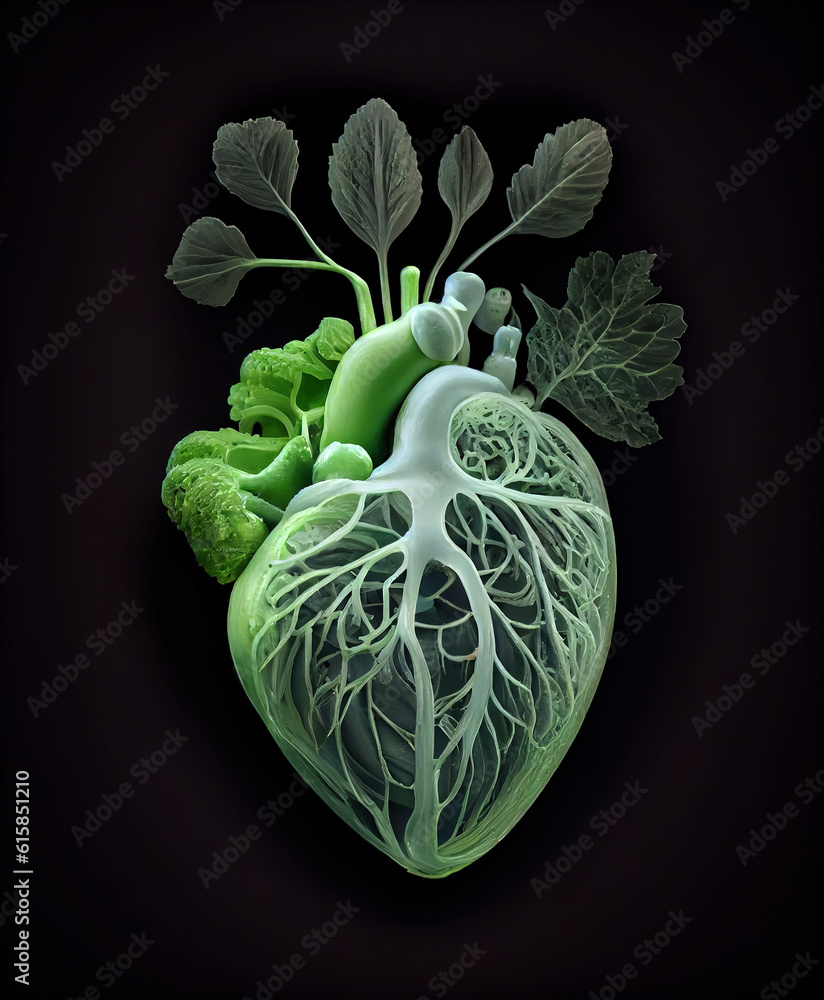 Wall mural heart of vegetables.