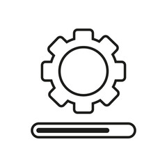 Loading process. Gear, loading line. Update system icon. progress icon. Vector illustration. stock image.