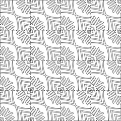 Vector pattern with symmetrical elements . Modern stylish abstract texture. Repeating geometric tiles from striped elements. Black and white pattern.