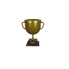 Golden champion trophy cup isolated 3d icon