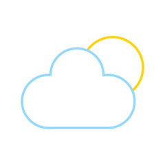 Fototapeta premium Thin line icon of weather, summer, sun, cloud. Vector illustration. stock image.