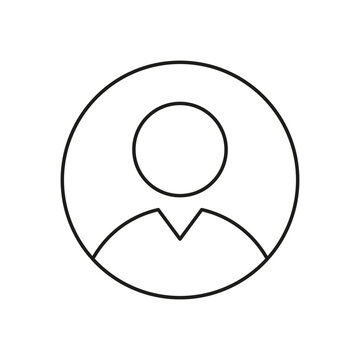 User profile icon. Avatar or person icon. Profile symbol. Neutral gender silhouette. Circle button avatar photo. Vector illustration. stock image.