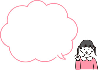 Obraz premium 吹き出しのついた人物イラスト_女の子