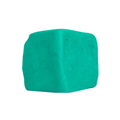 plasticine green square isolated on white background single one