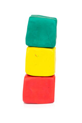 plasticine square shape isolated on white background