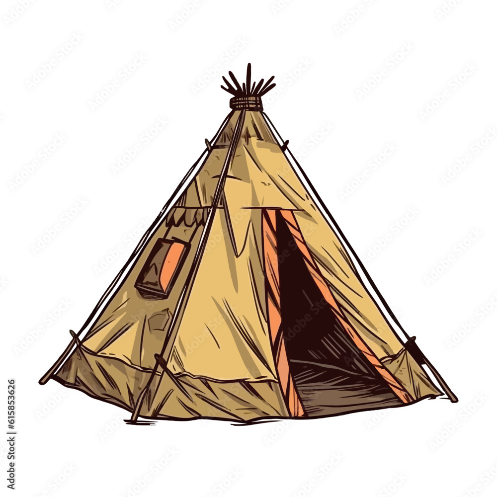 Poster Mountain camping adventure dome tent