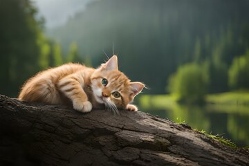 cat on the rocks Generated AI