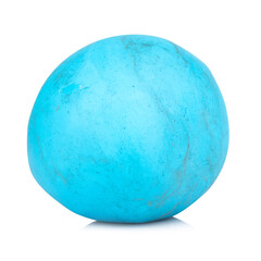 plasticine color blue sphere isolated on white background single one