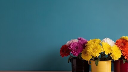 colorful Flowerpot with copyspace for text background