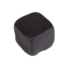 plasticine black square isolated on white background single one