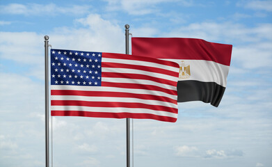 Egypt and USA flag