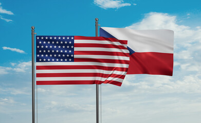 Czech Republic and USA flag