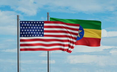 Ethiopia and USA flag