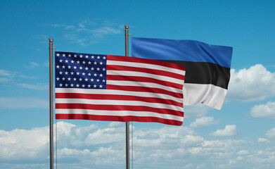 Estonia and USA flag