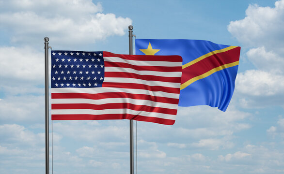 Congo and USA flag
