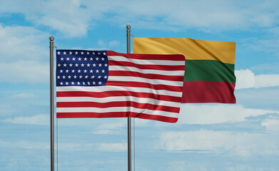 Lithuania and USA flag