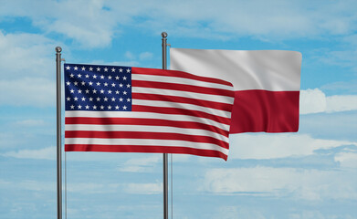 Poland and USA flag
